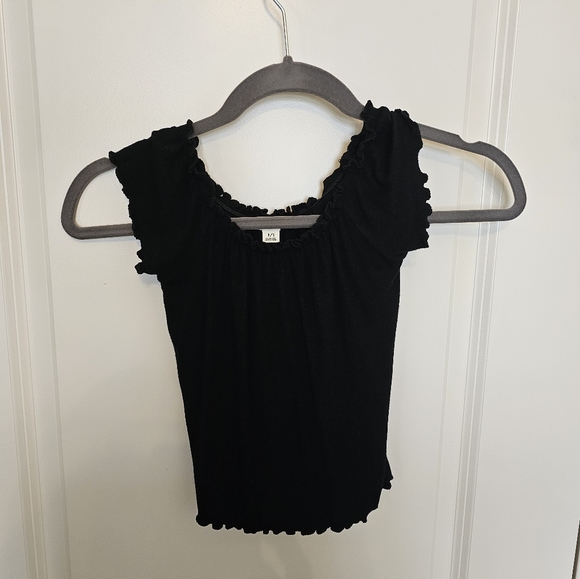 Black Stretchy Crop Top - Picture 1 of 5